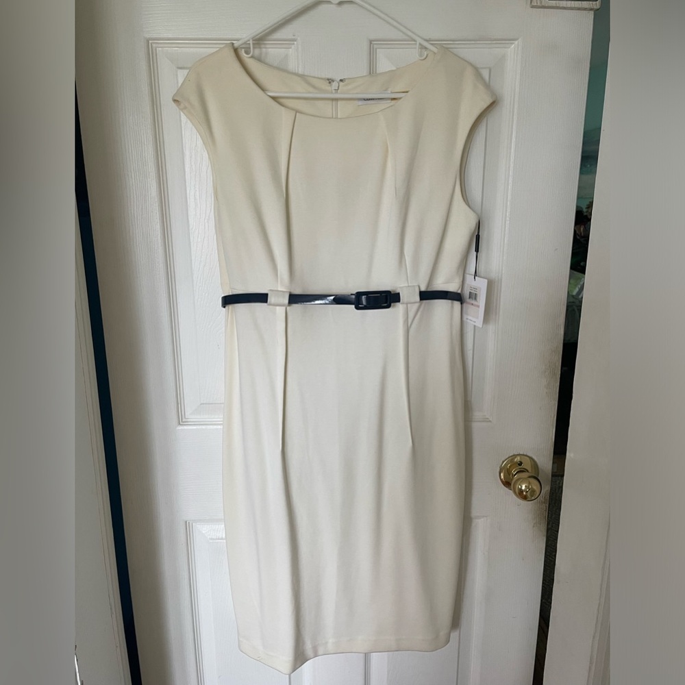 Ivory Calvin Klein Lady dress size 10 NWT